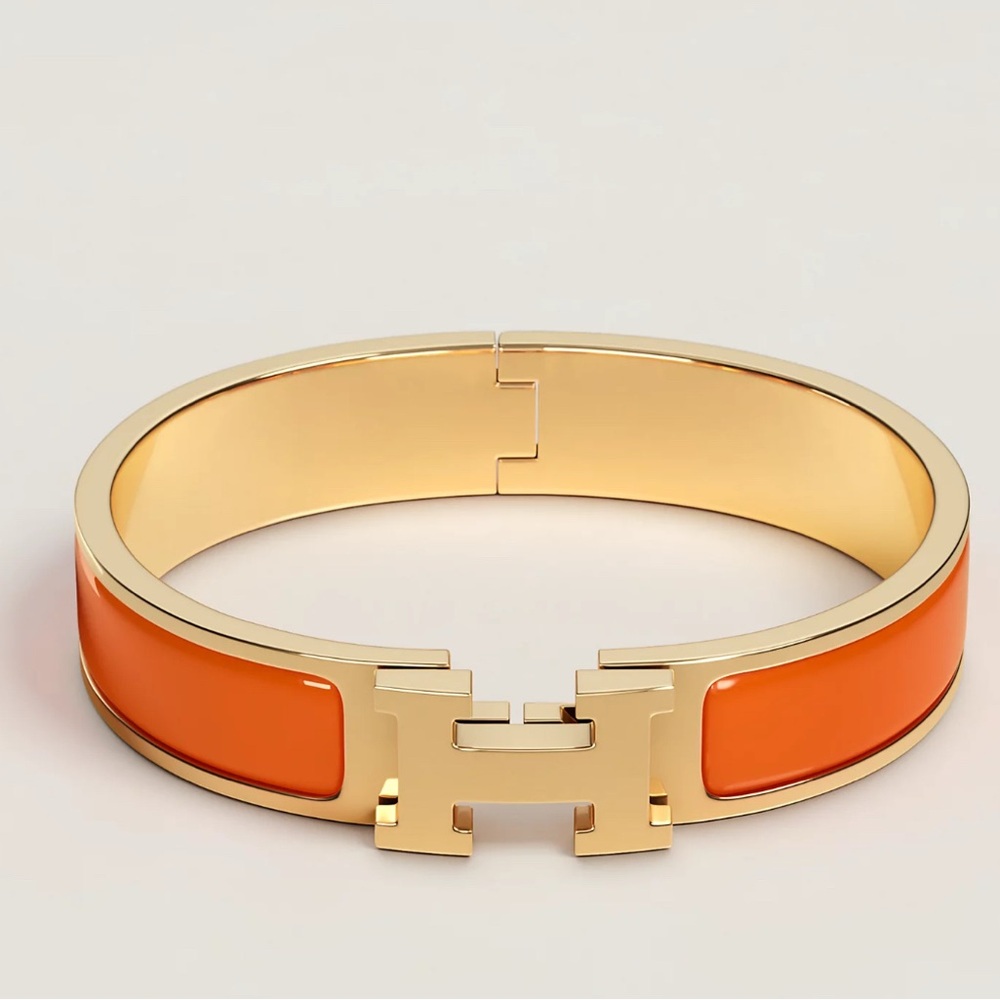 Hermes Orange and Gold Bracelet